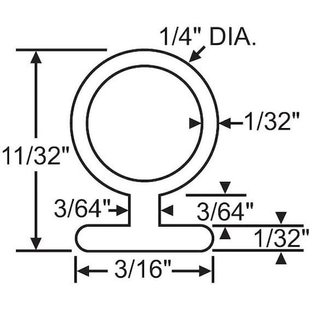 Strybuc 3/16in Gray Vinyl Weatherstrip 900-15702